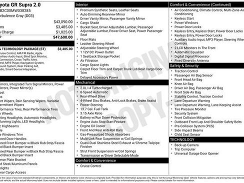 Used 2021 Toyota Supra w/ Safety & Technology Package image 2