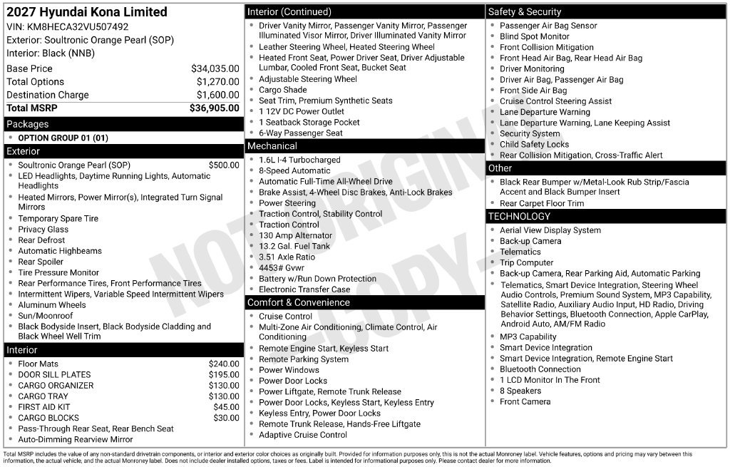 New 2027 Hyundai Kona Limited AWD/4WD image 4