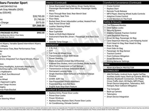 Used 2019 Subaru Forester Sport w/ Popular Package #2 image 7