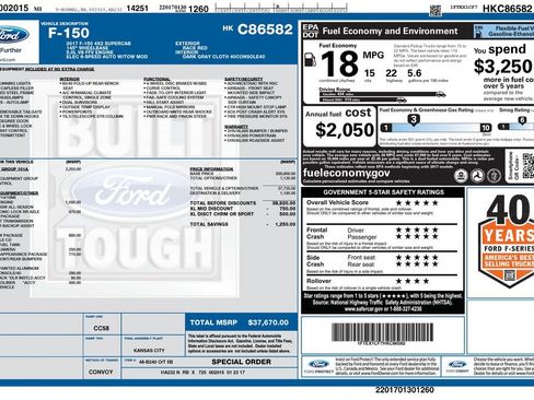 Used 2017 Ford F150 XL w/ Equipment Group 101A Mid RWD image 6
