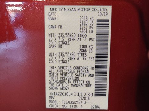 Used 2020 Nissan Murano SL w/ Cargo Package FWD image 33