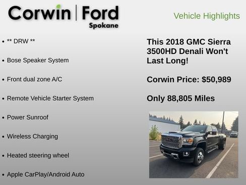 Used 2018 GMC Sierra 3500 Denali AWD/4WD image 6