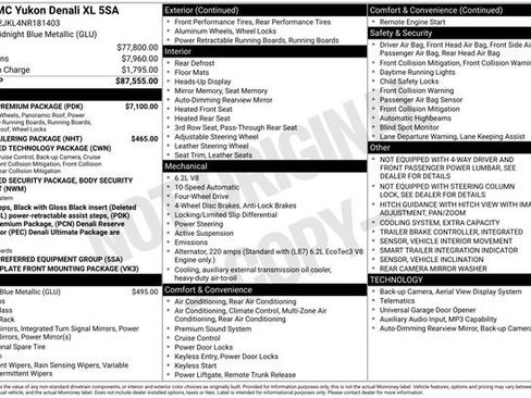 Used 2022 GMC Yukon XL Denali w/ Denali Premium Package AWD/4WD image 11