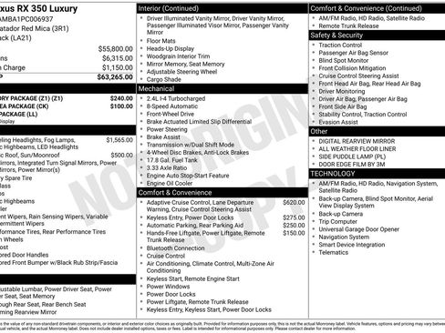 Used 2023 Lexus RX 350 FWD w/ Accessory Package (Z1) image 14