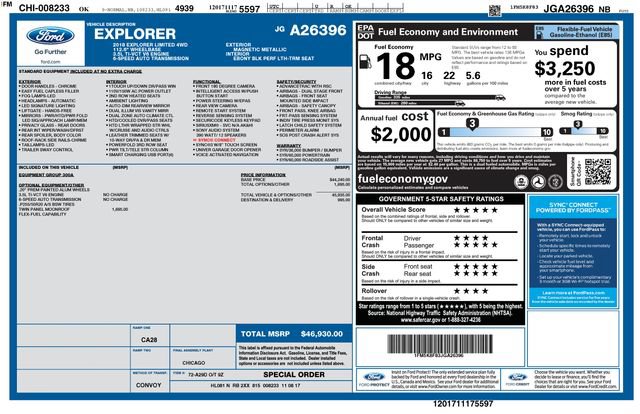 Certified 2018 Ford Explorer Limited AWD/4WD image 39