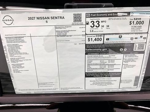 New 2027 Nissan Sentra S FWD image 39