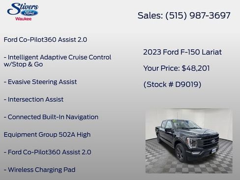 Certified 2023 Ford F150 Lariat w/ Equipment Group 502A High AWD/4WD image 8
