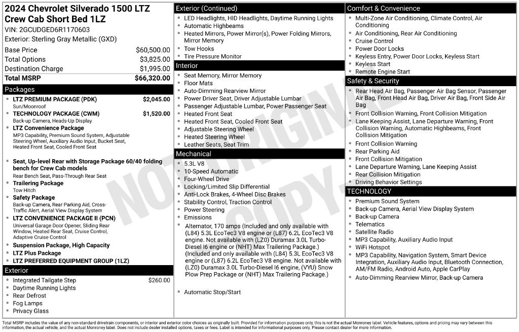 Used 2024 Chevrolet Silverado 1500 LTZ w/ LTZ Premium Package AWD/4WD image 5