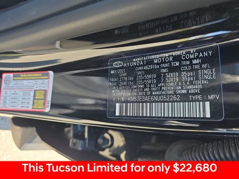 Used 2022 Hyundai Tucson Limited FWD image 42