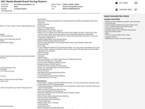 Used 2021 MAZDA MAZDA6 Grand Touring Reserve image 3