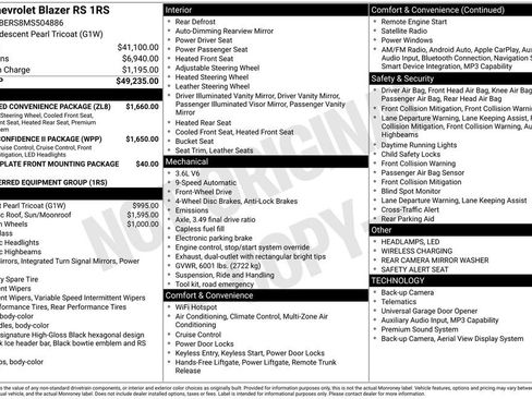 Used 2021 Chevrolet Blazer RS w/ Enhanced Convenience Package image 8