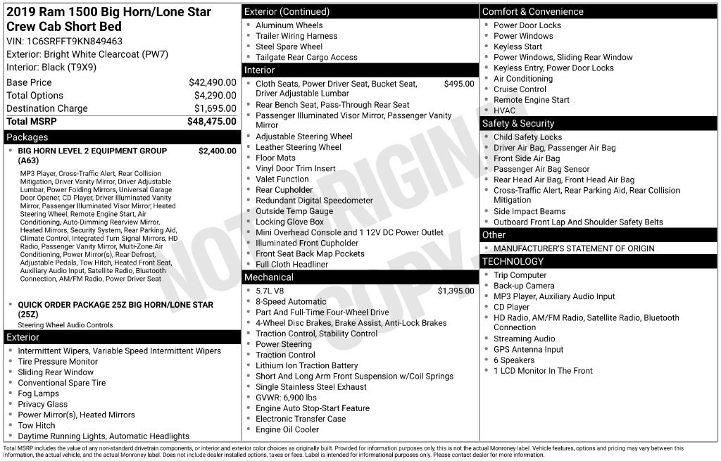 Used 2019 RAM 1500 Big Horn AWD/4WD image 4