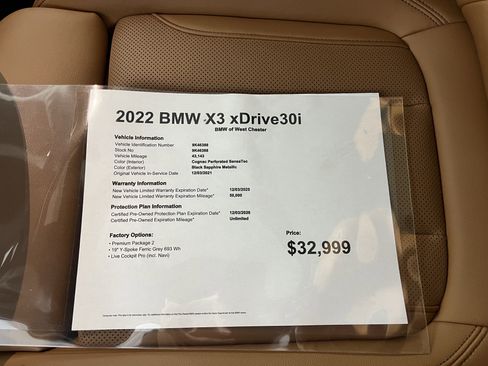 Certified 2022 BMW X3 xDrive30i w/ Premium Package 2 image 18