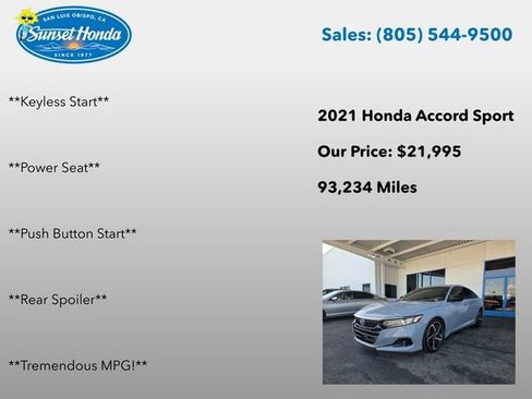 Used 2021 Honda Accord Sport image 8