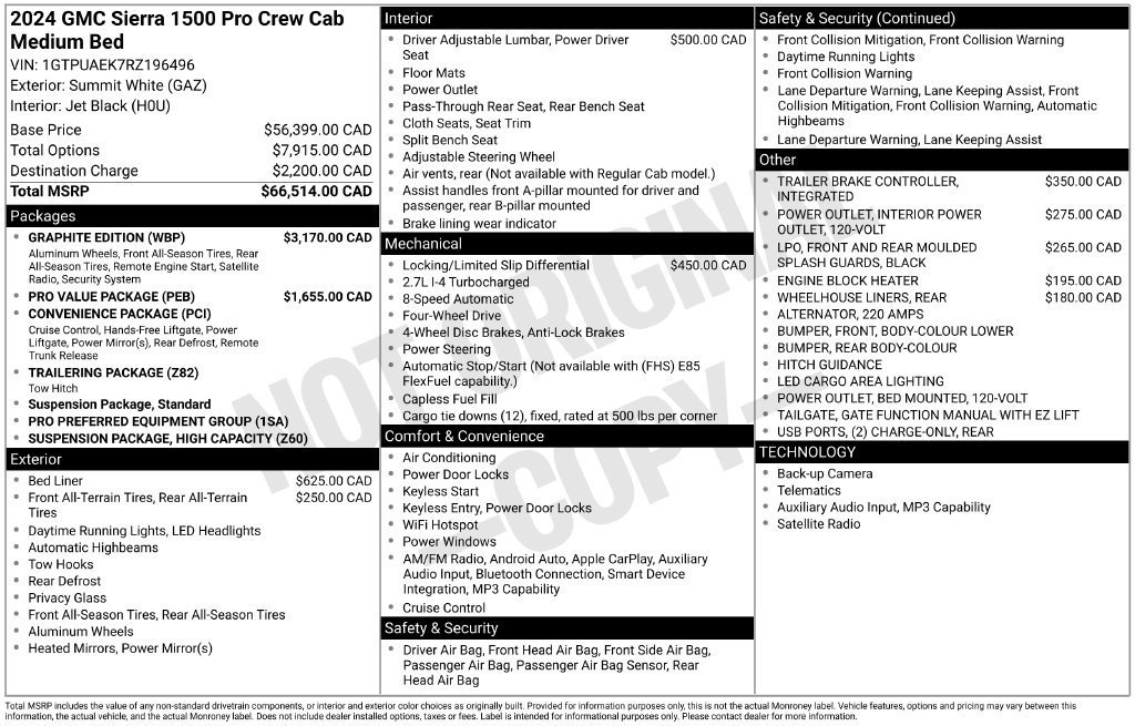 Used 2024 GMC Sierra 1500 Pro w/ Graphite Edition AWD/4WD image 25