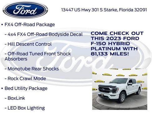 Used 2023 Ford F150 Platinum w/ Equipment Group 701A High AWD/4WD image 22
