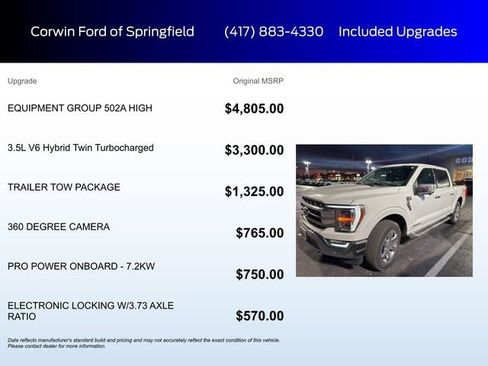 Used 2023 Ford F150 Lariat w/ Equipment Group 502A High image 6