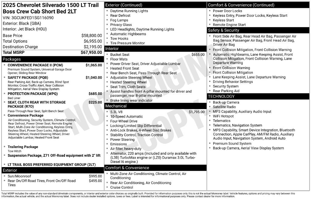 Certified 2025 Chevrolet Silverado 1500 LT Trail Boss w/ Convenience Package II AWD/4WD image 6