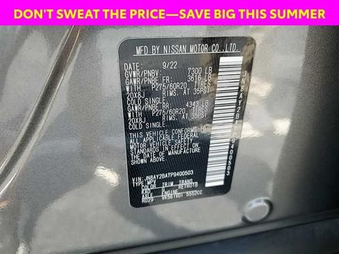 Used 2023 Nissan Armada SL w/ Captain's Chairs Package RWD image 5