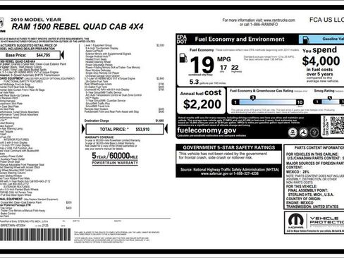 Used 2019 RAM 1500 Rebel w/ Rebel Level 1 Equipment Group image 3