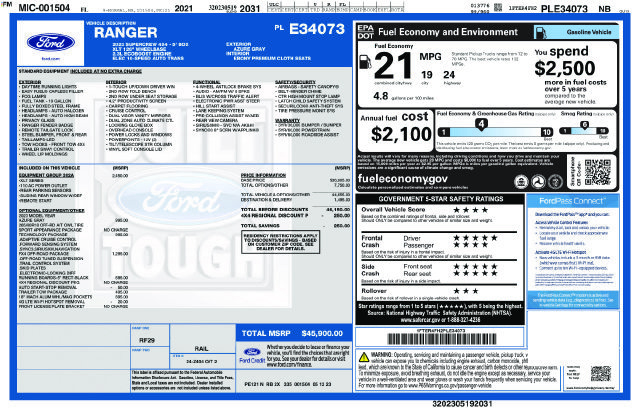 Used 2023 Ford Ranger XLT w/ Equipment Group 302A High AWD/4WD image 49