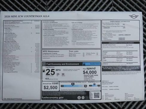 New 2026 MINI Cooper Countryman John Cooper Works w/ Comfort Package Max image 9