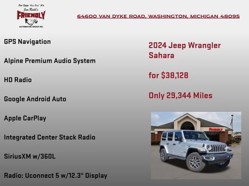 Used 2024 Jeep Wrangler Unlimited Sahara w/ Technology Group AWD/4WD image 20