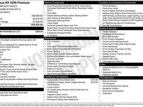 Used 2026 Lexus RX 350h w/ Accessory Package (Z1) AWD/4WD image 9