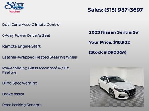 Used 2023 Nissan Sentra SV w/ SV Premium Package FWD image 22