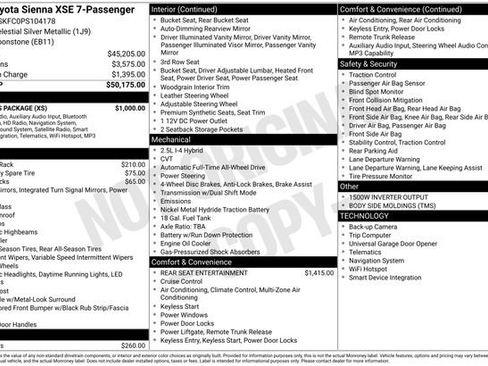 Used 2023 Toyota Sienna XSE w/ XSE Plus Package AWD/4WD image 30