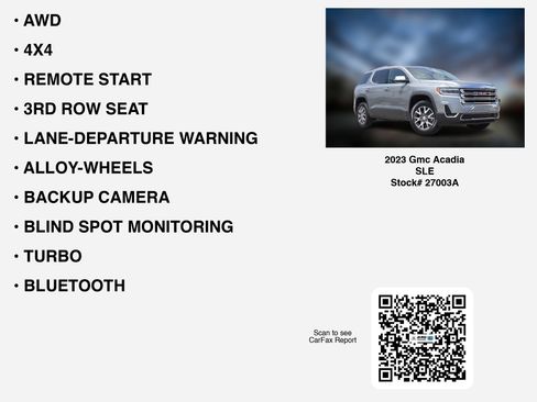 Used 2023 GMC Acadia SLE w/ Driver Convenience Package AWD/4WD image 7