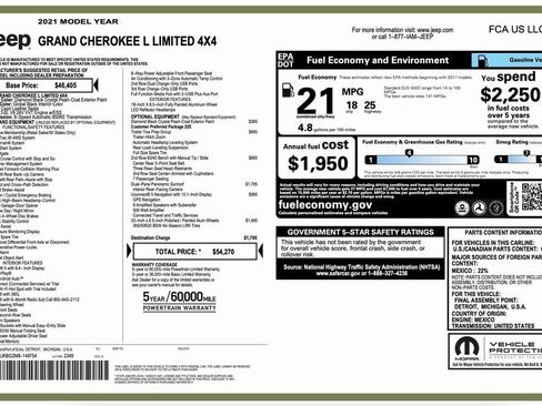 Certified 2021 Jeep Grand Cherokee L Limited w/ Trailer Tow Group (B) image 2