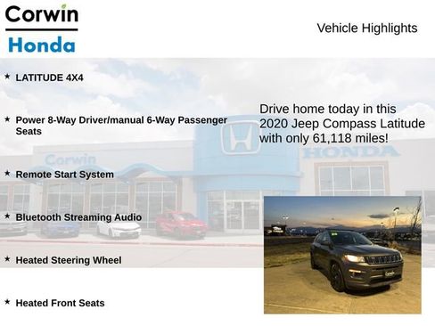 Used 2020 Jeep Compass Latitude w/ Cold Weather Group AWD/4WD image 7