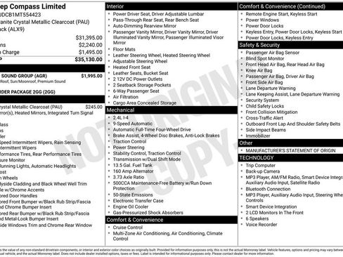 Used 2021 Jeep Compass Limited w/ Sun and Sound Group AWD/4WD image 1