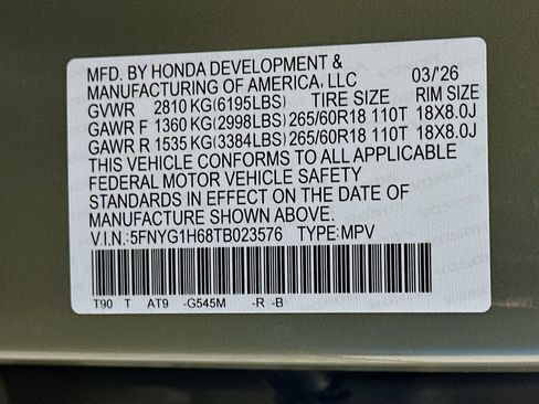 Certified 2026 Honda Pilot TrailSport image 35