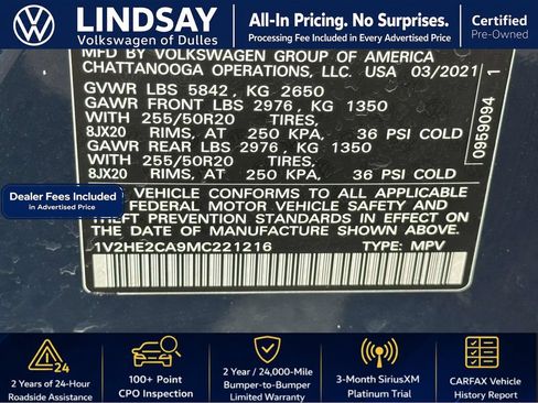 Certified 2021 Volkswagen Atlas Cross Sport SE AWD/4WD image 27