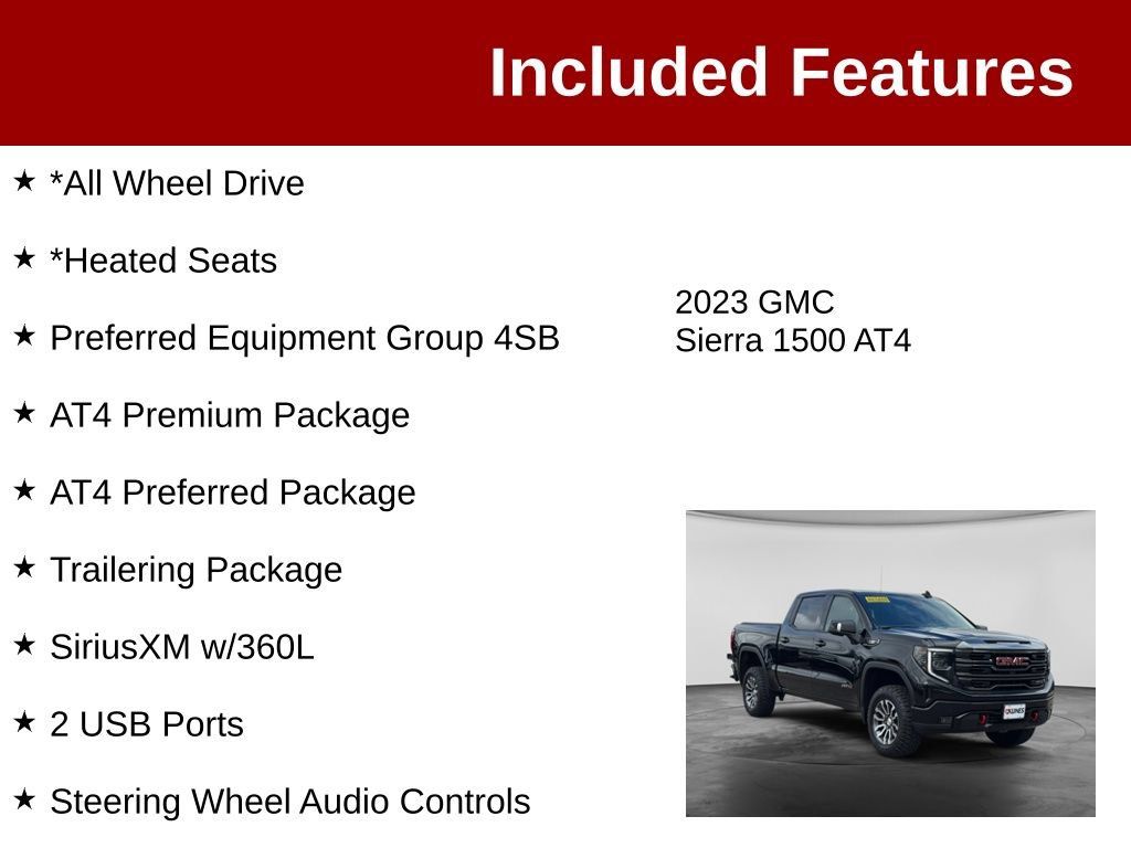 Used 2023 GMC Sierra 1500 AT4 w/ AT4 Premium Package AWD/4WD image 3