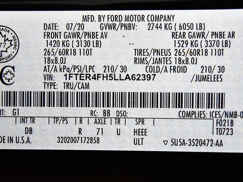 Used 2020 Ford Ranger Lariat w/ Equipment Group 501A Mid image 20