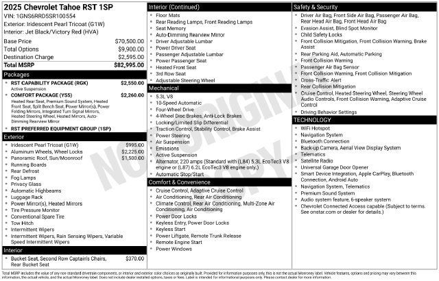 Used 2025 Chevrolet Tahoe RST w/ RST Capability Package AWD/4WD image 20