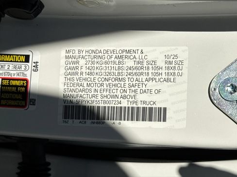 Certified 2026 Honda Ridgeline RTL image 32
