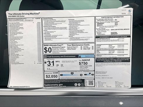 New 2025 BMW 330i Sedan RWD image 35