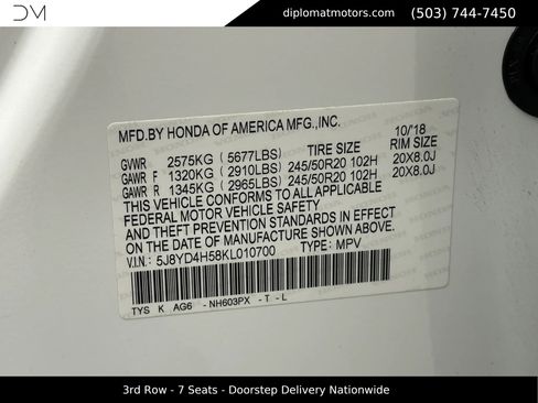 Used 2019 Acura MDX SH-AWD w/Technology Pkg Sport image 54