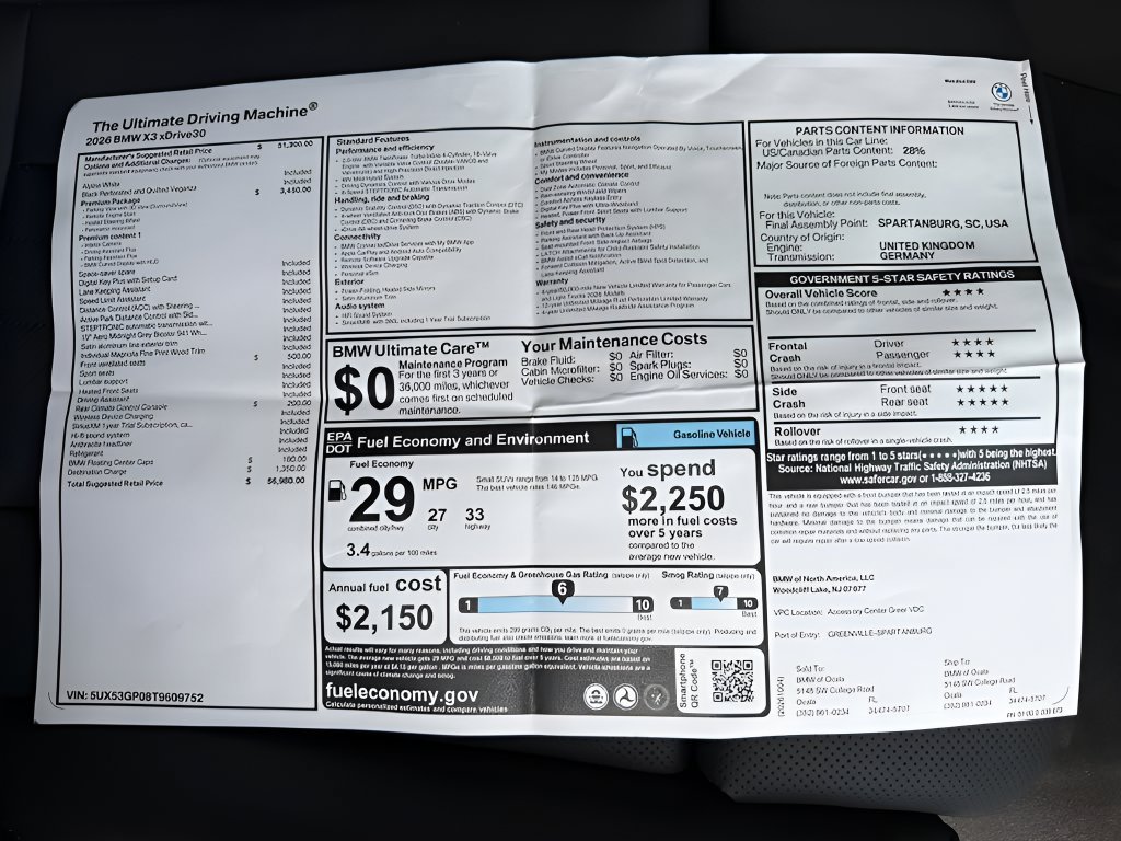 New 2026 BMW X3 xDrive30i w/ Premium Package AWD/4WD image 25