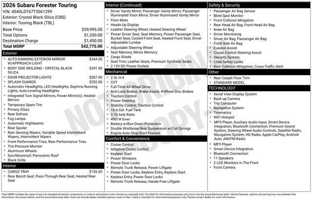 Certified 2026 Subaru Forester Touring AWD/4WD image 22