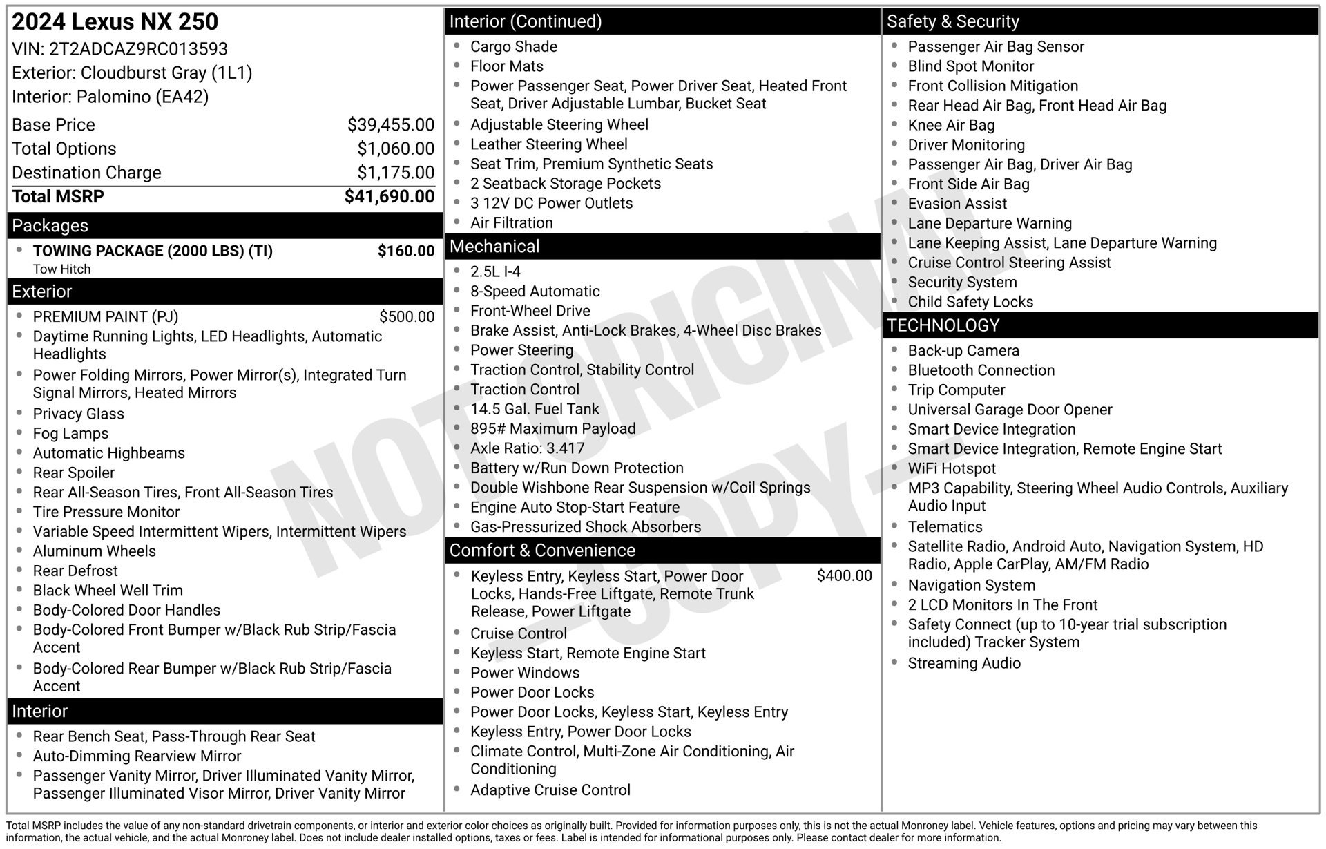 Used 2024 Lexus NX 250 FWD w/ Towing Package (2000 Lbs) image 19