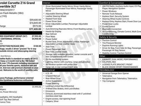 Used 2012 Chevrolet Corvette Grand Sport w/ 3LT Preferred Equipment Group image 2