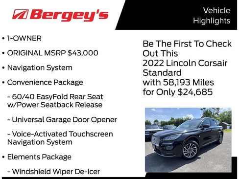Used 2022 Lincoln Corsair AWD w/ Equipment Group 101A image 5