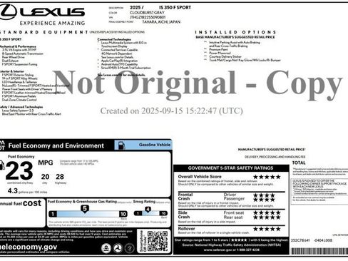 Used 2025 Lexus IS 350 F Sport w/ Accessory Package 2 RWD image 3