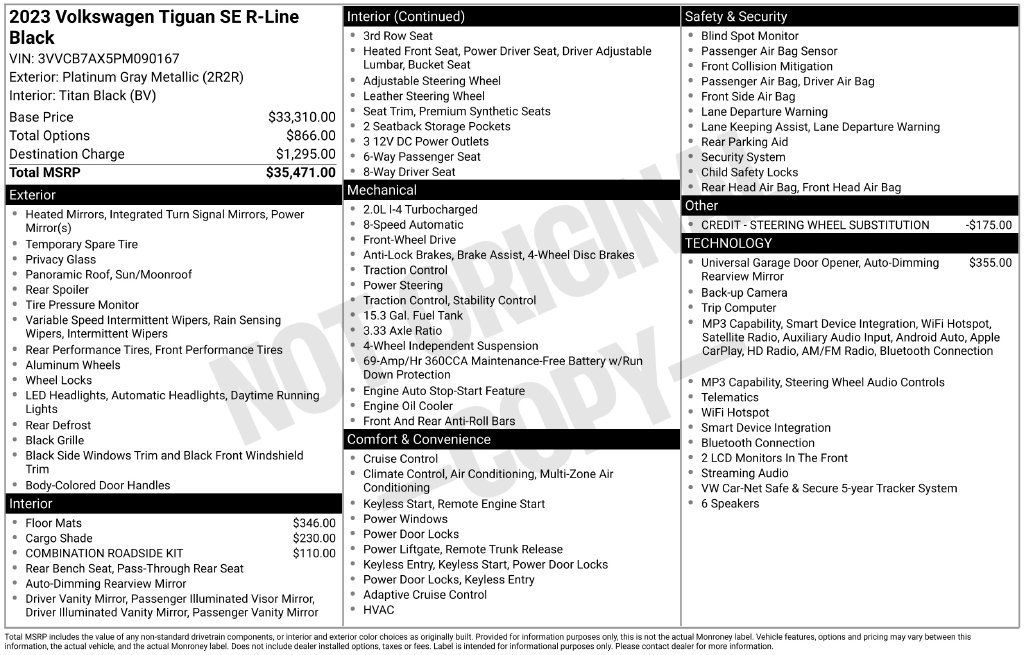 Certified 2023 Volkswagen Tiguan SE R-Line FWD image 8