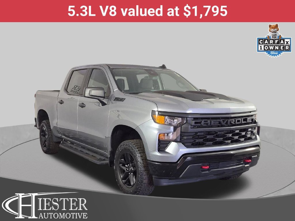Certified 2024 Chevrolet Silverado 1500 Custom Trail Boss w/ LPO, Dark Essentials Package AWD/4WD 360° Tour